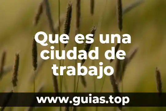 Que es el trabajo para el ser humano 4 Que es una ciudad de trabajo