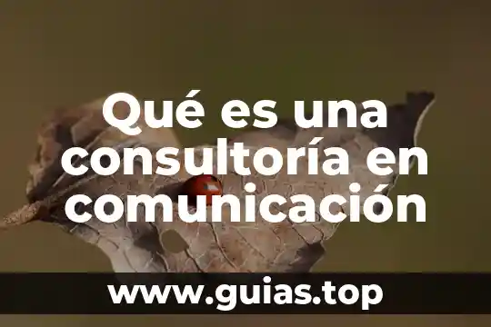 Que es la clarificacion de agua 4 Qué es una consultoría en comunicación