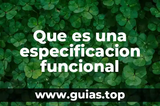 Que es el comite de la cruz roja internacional 3 Que es una especificacion funcional