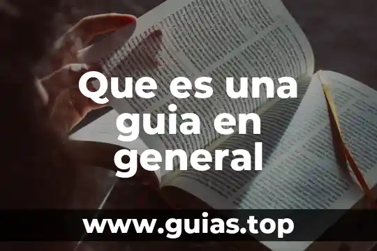 Que es en general un concepto 3 Que es una guia en general