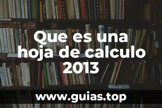 Que es el la hoja de la planta 4 Que es una hoja de calculo 2013