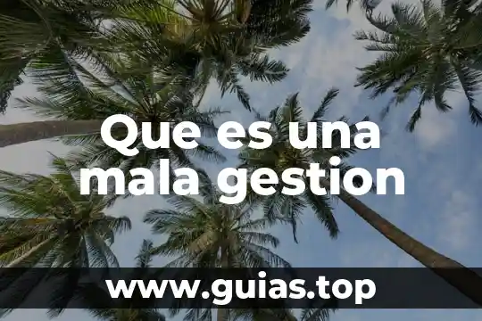 Que es una mala gestion