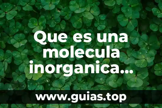 Qué es ña química orgánica e inorgánica 5 Que es una molecula inorganica concepto