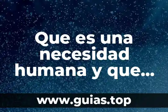 Qué es necesidad concepto 8 Que es una necesidad humana y que caracteristicas tiene