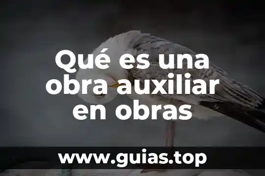 Que es una obra federal y obra publica 5 Qué es una obra auxiliar en obras