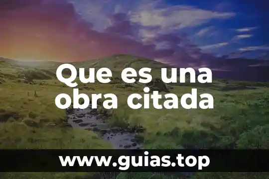 Qué es el agua saludable 7 Que es una obra citada