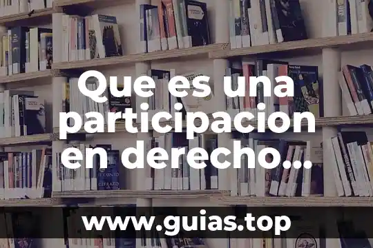 Que es una participacion economia 7 Que es una participacion en derecho fiscal