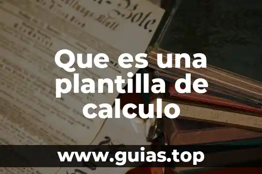 Informatica que es concepto de plantilla 5 Que es una plantilla de calculo