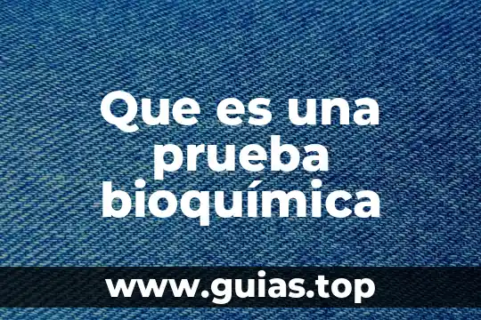 Qué es biología en bioquímica 8 Que es una prueba bioquímica