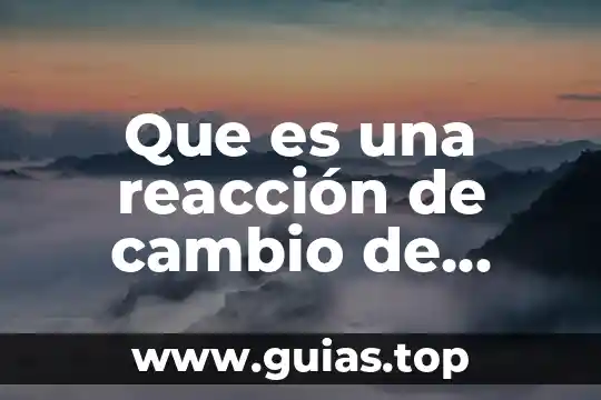 Qué es plan de reacción 4 Que es una reacción de cambio de color