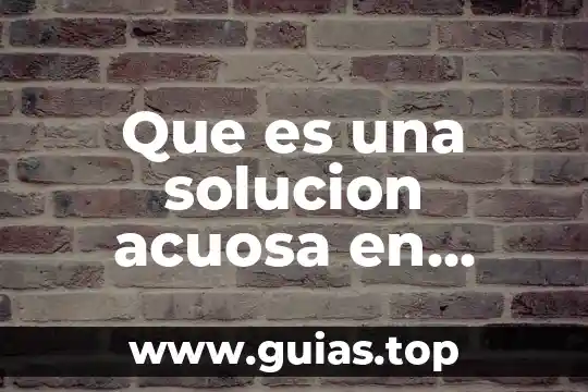 Que es el proyecto de solucion 7 Que es una solucion acuosa en quimica