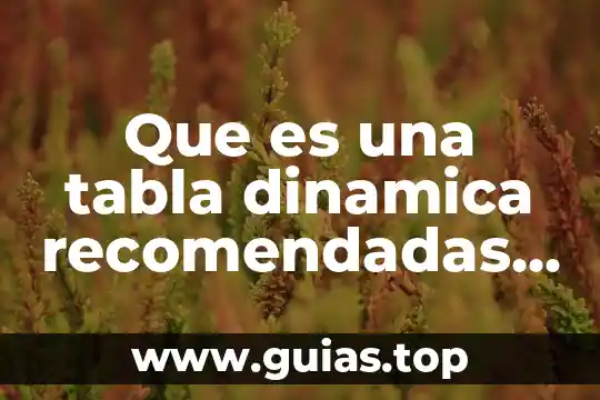 Que es tabla estacado 8 Que es una tabla dinamica recomendadas de excel