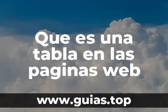 Que es una tabla de porcentaje 5 Que es una tabla en las paginas web