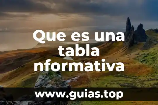 Que es una tabla de porcentaje 6 Que es una tabla nformativa