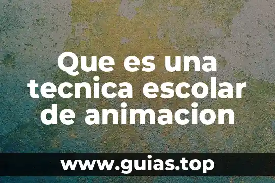 Que es una tecnica escolar de animacion