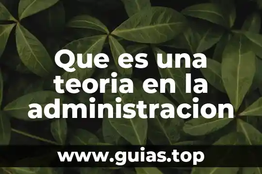 Que es teoría en física 7 Que es una teoria en la administracion