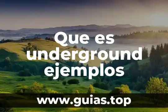 Que es dichos y ejemplos 5 Que es underground ejemplos