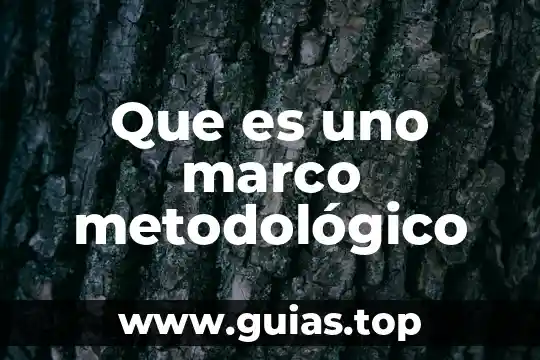Qué es marco metodológico en una tesis 7 Que es uno marco metodológico