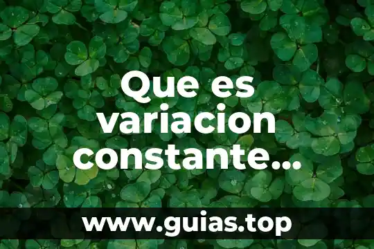 Que es variacion lineal concepto 6 Que es variacion constante matematicas financieras