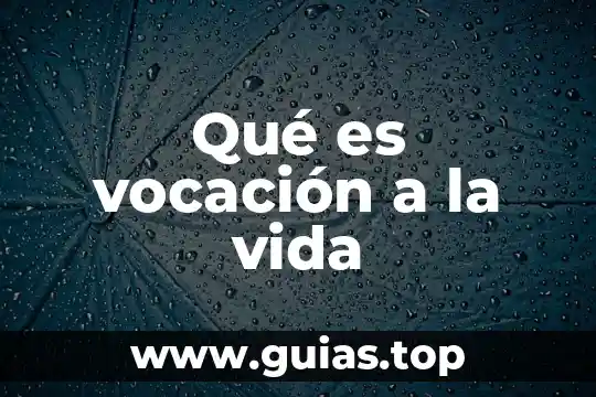 Pqra que es el fintro de muerte en vida 6 Qué es vocación a la vida