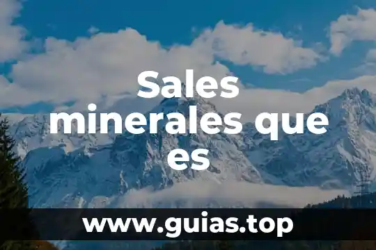 Sales minerales que es