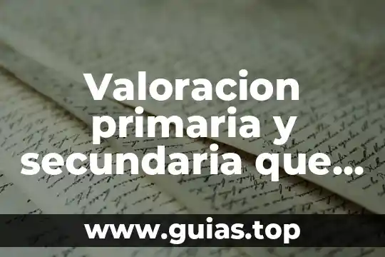 Que es estructura teorica en la valoracion de enfermeria 6 Valoracion primaria y secundaria que es