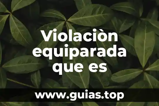 Qué es la sexualidad definición 7 Violaciòn equiparada que es